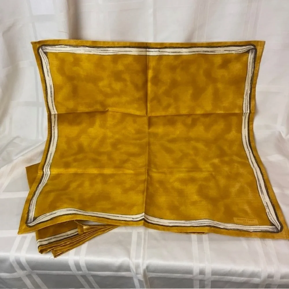 Pierre Frey Paris Mustard Yellow Cotton Napkins Set of 4 Made in France 19.5in